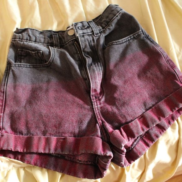 American Apparel Limited Edition grey/pink Denim HW Shorts - Picture 3 of 7